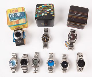 Nine Fossil Watches