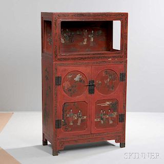 Shanxi Decorated Red Lacquer Cabinet 山西紅漆木櫃