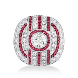 Diamond and Ruby Cocktail Ring