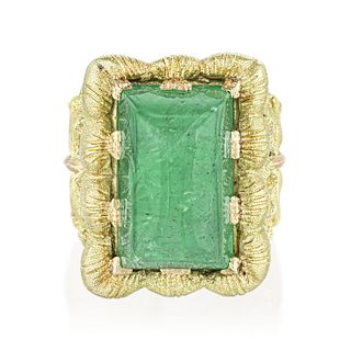Buccellati Green Beryl Gold Ring, C 1970s