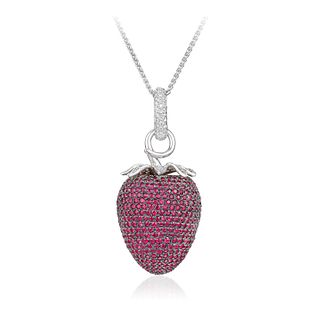 Strawberry Ruby Pendant Necklace