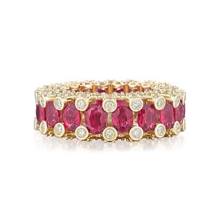 Unheated Ruby and Diamond Eternity Ring, GIA Certified