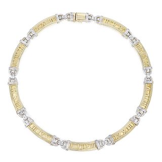 Roman Numeral Two-Tone Gold Necklace