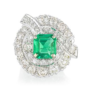 Colombian Emerald and Diamond Ring, GIA Certified