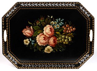 HELEN L. SMITH (FREDERICK, MARYLAND, 1894-1997) DECORATED TOLEWARE TRAY