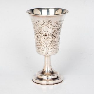 Sterling Silver Art Mexico Chalice, Judaica Kiddush Cup