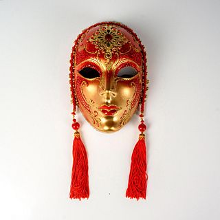 Venetian Mask, Gold and Red