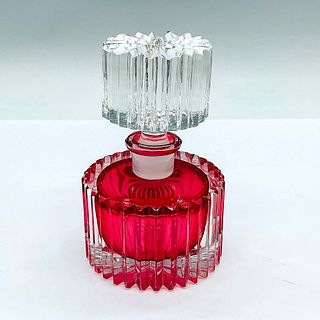 Vintage Glass Red Perfume Bottle with Stopper