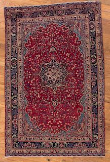 Antique Iranian Mashad 6' 3" x 9' 7" Rug