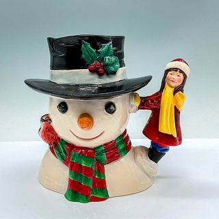 Royal Doulton Large Character Jug, Snowman Little Girl D7241
