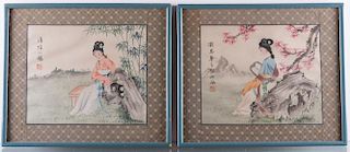 Framed Asian Prints Pair