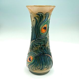 Modern Moorcroft Peacock Vase, Signed