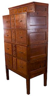 Library Bureau Sole Makers Tiger Oak File Cabinet
