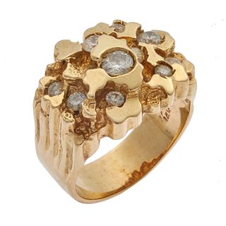 Gent's Diamond, 14k Yellow Gold Ring