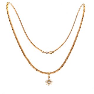 Diamond, 14k, 9k Yellow Gold Necklace