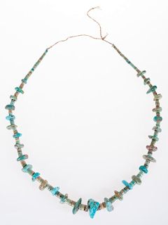 Turquoise Heishi & Nugget Bead Necklace