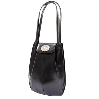 Lalique Leather Bag with Oval Lalique Medallion
