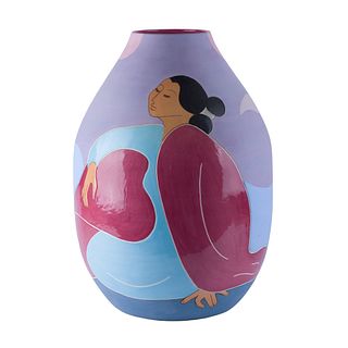 R.C. Gorman (Navajo 1931-2005) Ceramic vase