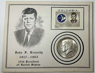 Rare Orignial 1964 John F. Kennedy Memorial Silver Medal First Day