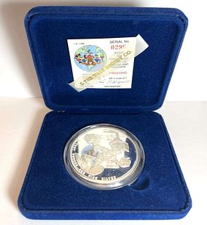 Vintage 1988 Pinocchio Proof 5 ozt .999 Silver