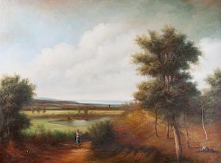 Debray Oil on Canvas Landscape Painting