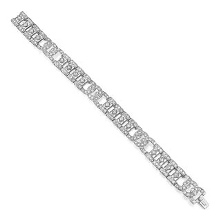 Art Deco Fine Diamond Bracelet, French
