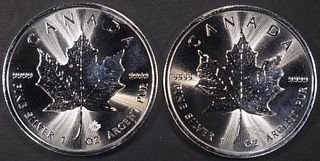 (2) 1 OZ .999 CANADIAN MAPLE LEAF ROUNDS