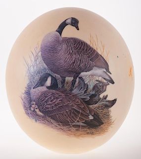 Ostrich Egg with Canada Goose Transfer Design