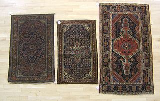 Three oriental mats, ca. 1930, largest - 5'5" x 3"