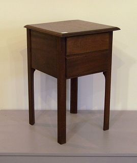 Two mahogany work stands, 20th c., 31" h., 19 1/4"