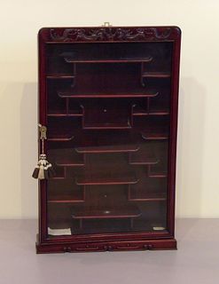 Chinese hanging display cabinet, 20th c., 33" h. x