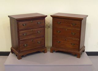 Pair mahogany bachelor's chests, 27" h. x 22" w.