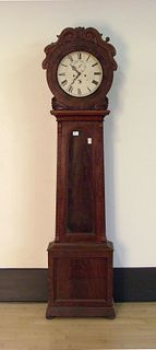 Classical style mahogany tall case clock, mid 19th