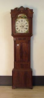 English mahogany tall case clock, early 19th c., w