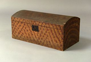 New England painted dome lid box, 19th c., 11 1/2"