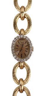 Rolex Gold Diamond Link Ladies Bracelet Watch