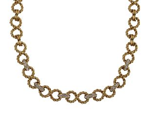 Tiffany 18K Yellow Gold Diamond Link Necklace