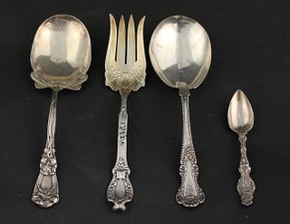 Seven Whiting Sterling Grapefruit "Lily" Spoons