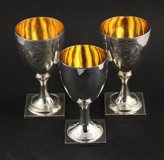 Pair of Sterling Silver Footed Goblets