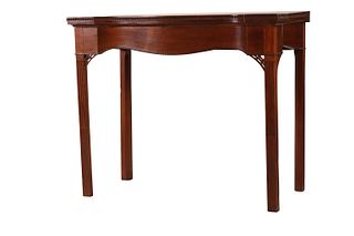 Chippendale Mahogany Serpentine Front Card Table