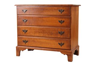 Chippendale Figured Maple Chest of Drawers