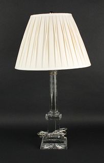 Regency Brass Mounted Crystal Columnar Lamp