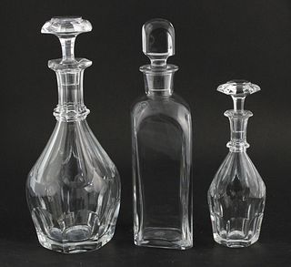 Three Baccarat Crystal Decanters