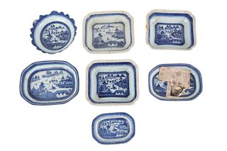 Seven Canton Chinese Export Porcelain Items