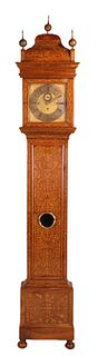George I Style Marquetry Walnut Tall Case Clock