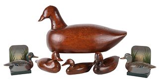 Four Carved Wood Decoys