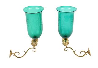 Pair of George III Style Brass Candle Sconces