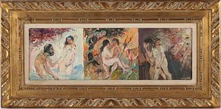 Walter Spitzer, Oil on Canvas, Adam and Eve