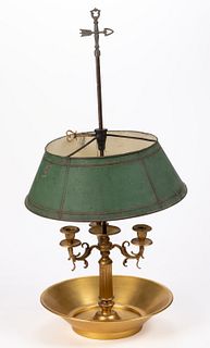 FRENCH LOUIS XVI STYLE GILT-BRASS BOUILLOTTE CANDLE LAMP
