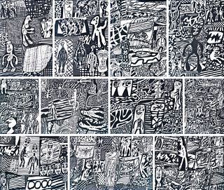 Jean Dubuffet Framed Screenprints from PARCOURS Scroll